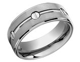 Men's 8mm Satin Comfort Fit Wedding Band Ring in Titanium